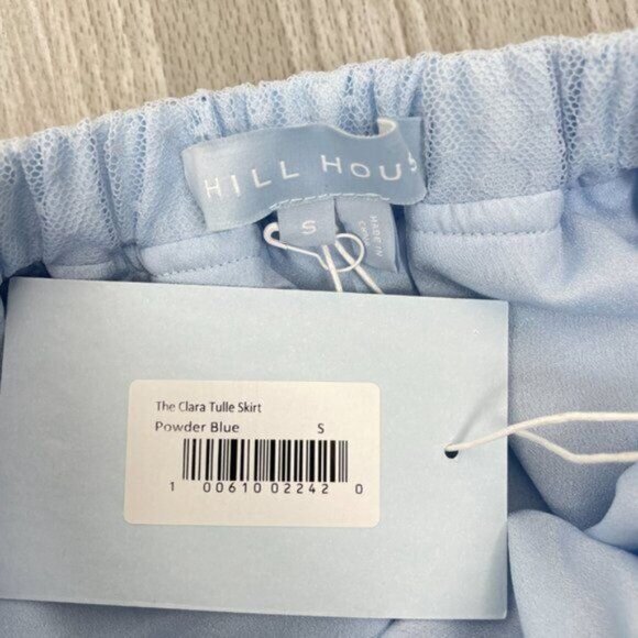 Hill House The Clara Tulle Tiered Dotted Mini Skirt Powder Blue Women Small - Picture 5 of 8